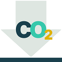 Practical Change carbon reduction symbol represented by a downward pointing arrow with the label CO2.